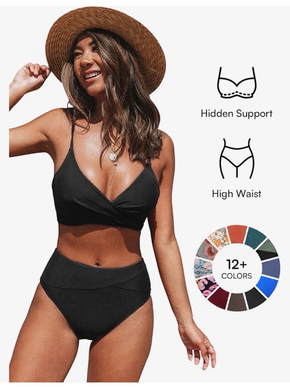 Cupshe Black 2-Piece Swimwear Set – XL | New with Tags